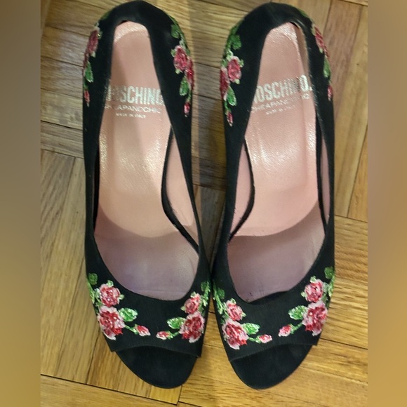 Moschino Black Floral Women´s Shoes